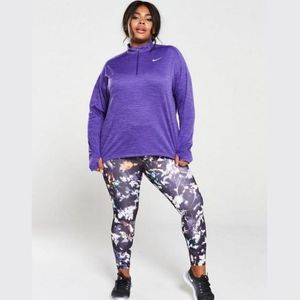 Nike the one Tight fit mid rise full length floral active workout‎ leggings plus